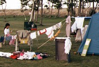 キャンプのマナー 洗濯物干し